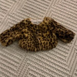 0-3 Month Leopard Print Faux Fur Jacket